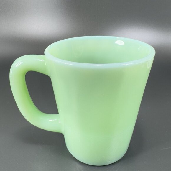 Vintage Jeanette Glass M Mark Jadeite Green Mug Cup Heavy Glass Kitchenware VTG - Picture 7 of 10